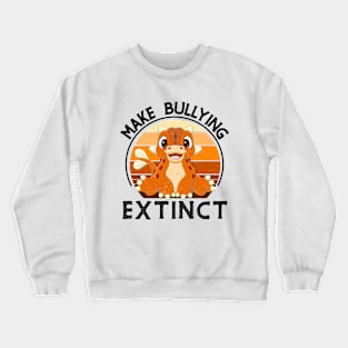 Make Bullying Extinct We Wear Orange For Unity Day Dinosaur Crewneck Sweatshirt